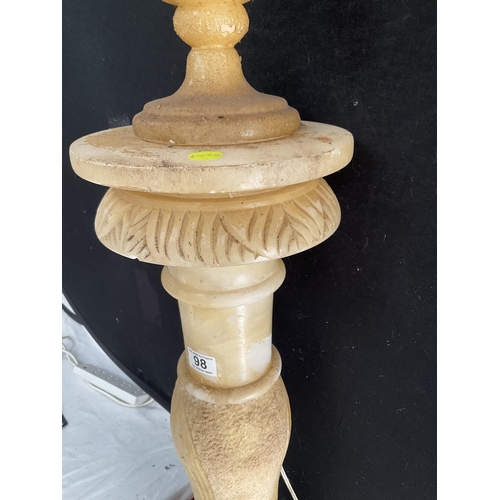 98 - FRENCH MARBLE CARVED PEDESTAL C/W VASE
HEIGHT INC VASE IS 48