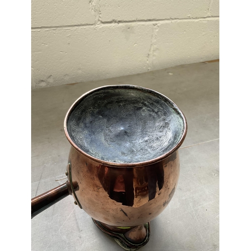 39 - GEORGIAN COPPER CHOCOLATE JUG - NO HANDLE - H 9