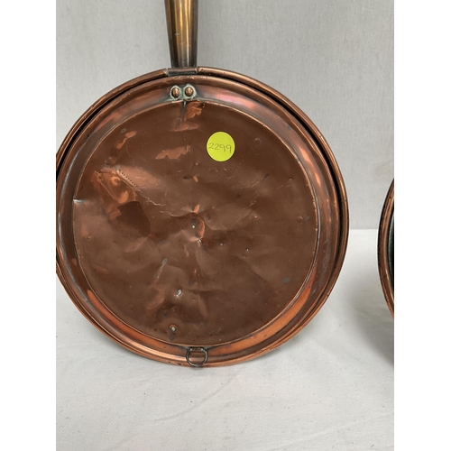 17 - 2 GEORGIAN COPPER WARMING PANS & POSSERS