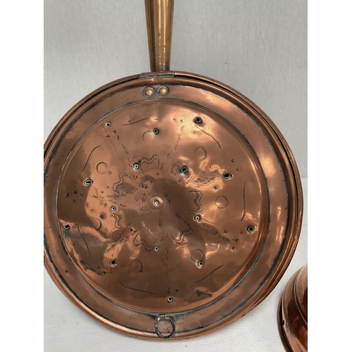 17 - 2 GEORGIAN COPPER WARMING PANS & POSSERS