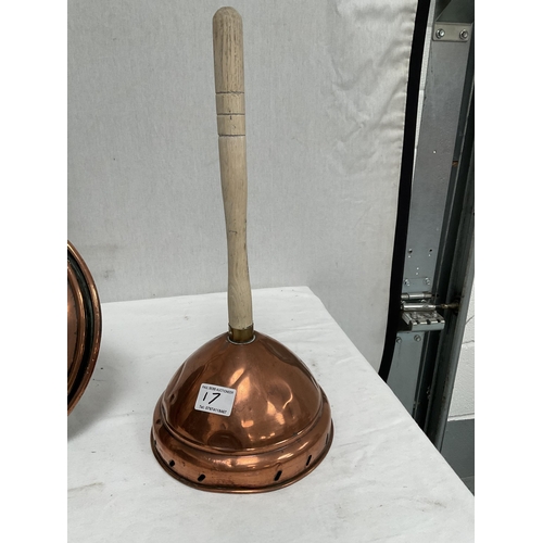 17 - 2 GEORGIAN COPPER WARMING PANS & POSSERS