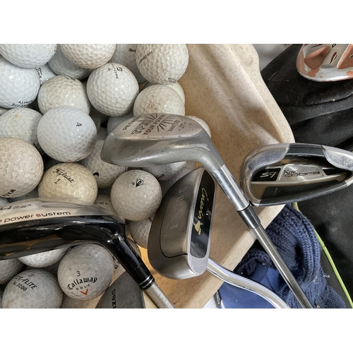 28 - 2 GOLF BAGS, CLUBS, BALLS