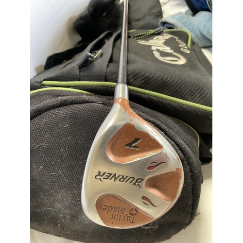 28 - 2 GOLF BAGS, CLUBS, BALLS