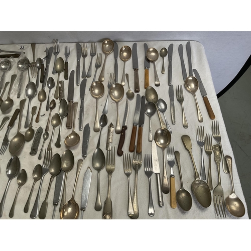 33 - BOX OF VINTAGE CUTLERY