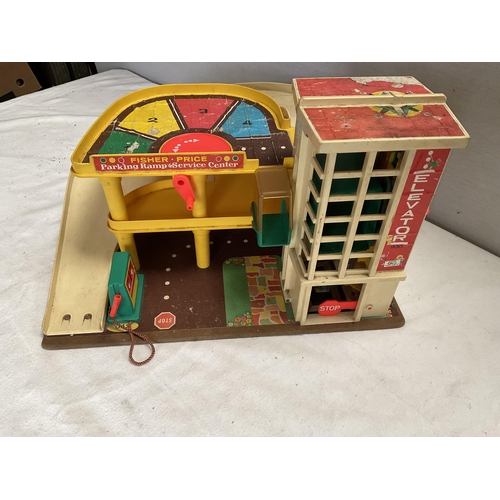 48 - VINTAGE FISHER PRICE TOY GARAGE