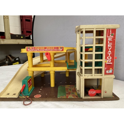 48 - VINTAGE FISHER PRICE TOY GARAGE