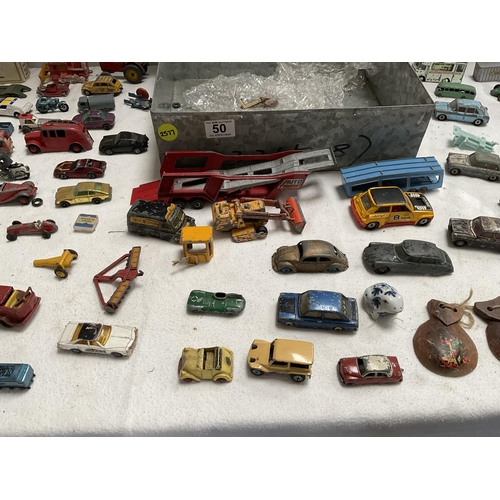 50 - QTY OF VINTAGE TOY CARS. LORRIES ETC