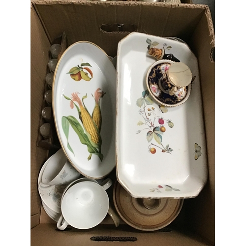 52 - 3 BOXES OF GLASSWARE, CHINA ETC