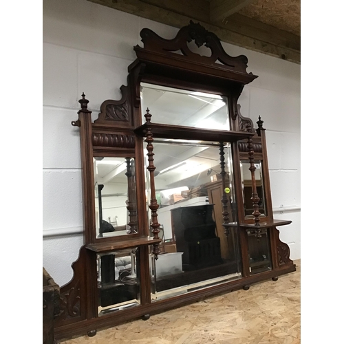 70 - EDWARDIAN MAHOGANY OVERMANTLE MIRROR - H48