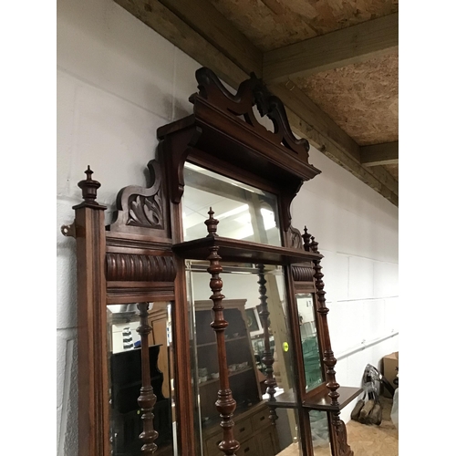 70 - EDWARDIAN MAHOGANY OVERMANTLE MIRROR - H48