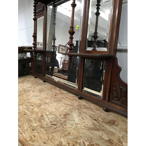 70 - EDWARDIAN MAHOGANY OVERMANTLE MIRROR - H48