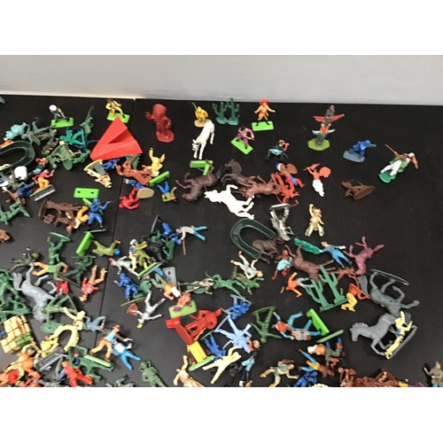 71 - BOX OF COWBOY & INDIAN TOY FIGURES