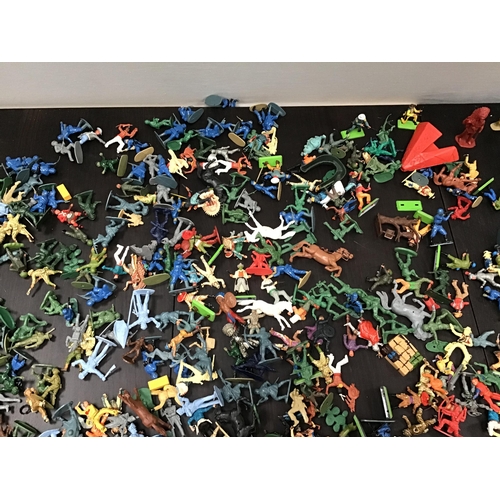 71 - BOX OF COWBOY & INDIAN TOY FIGURES