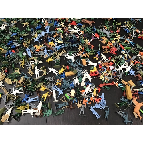 71 - BOX OF COWBOY & INDIAN TOY FIGURES