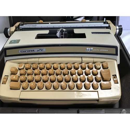 73 - ** LOT WITHDRAWN**FAILED TEST - VINTAGE CORONET SUPER 12 ELECTRIC TYPEWRITER IN ORIGINAL CASE