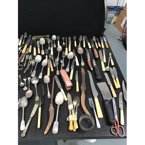 89 - CRATE OF CUTLERY ETC