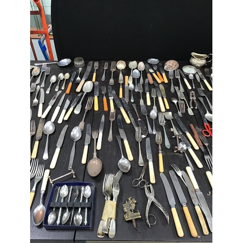 89 - CRATE OF CUTLERY ETC