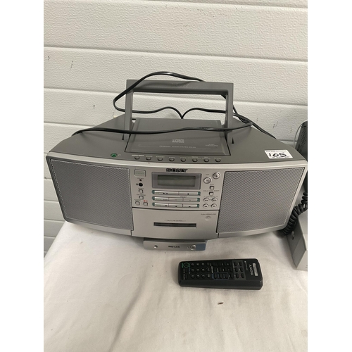 105 - SONY DVD PLAYER, SONY PERSONAL AUDIO SYSTEM, BROTHER FAX MACHINE & PANASONIC RADIO CASSETTE PLAYER