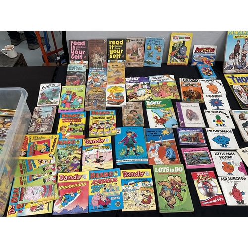 117 - 2 CRATES OF CHILDRENS VINTAGE BOOKS, MAGAZINES ETC