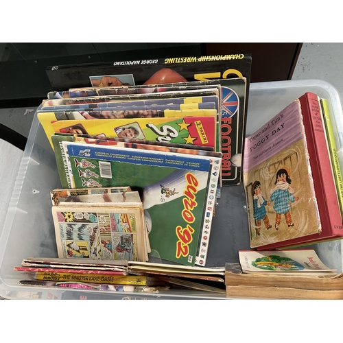 117 - 2 CRATES OF CHILDRENS VINTAGE BOOKS, MAGAZINES ETC