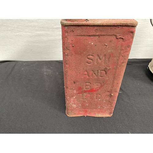 120 - VINTAGE PETROL CAN C/W BRASS TOP, GALVANISED BUCKET & WATERING CAN