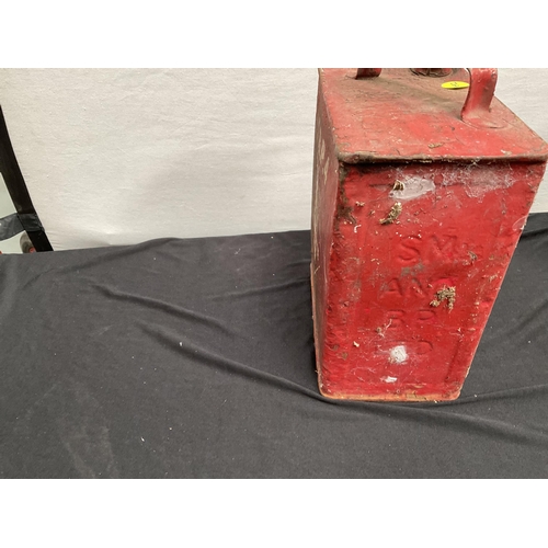 120 - VINTAGE PETROL CAN C/W BRASS TOP, GALVANISED BUCKET & WATERING CAN