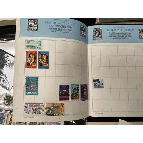 146 - QTY OF FIRST DAY COVERS, STAMP ALBUMS, VINTAGE MAPS, PHOTOGRAPH ALBUM, AUTOGRAPH BOOK