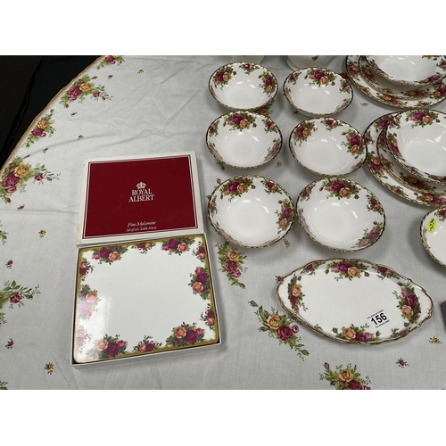 156 - ROYAL ALBERT COUNTRY ROSE DINNER WARE - APPROX 40 PIECES AND TO INCLUDE ROYAL ALBERT TABLEMATS AND T... 