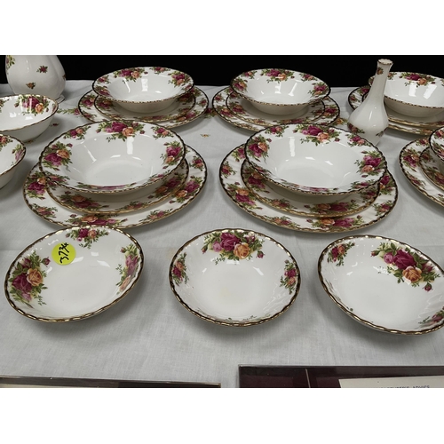 156 - ROYAL ALBERT COUNTRY ROSE DINNER WARE - APPROX 40 PIECES AND TO INCLUDE ROYAL ALBERT TABLEMATS AND T... 