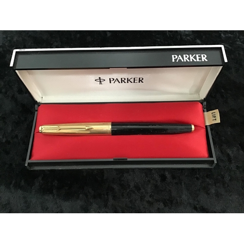 166 - 3 CASED PARKER PENS 1 WITH 14CT KNIB, AND 1 UNCASED SCHAEFFER PEN