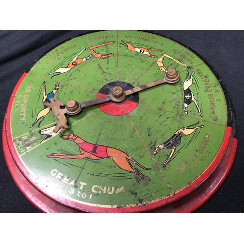 169 - TIN PLATE DOG RACING GAME, CRIB BOARDS ETC