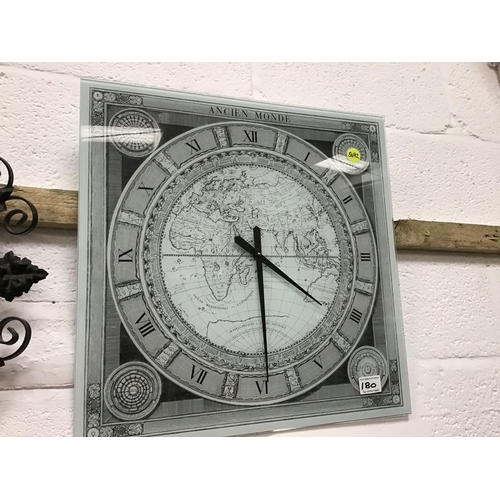 180 - MODERN WALL CLOCK AND 2 ORNATE MIRRORS
CLOCK 20