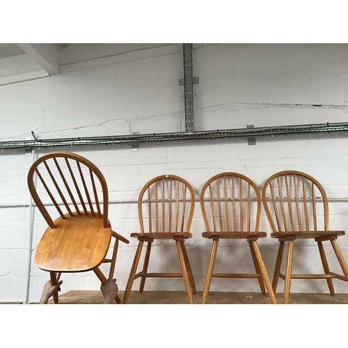 185 - 4 MODERN BEECH KITCHEN CHAIRS