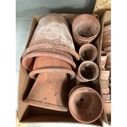 203 - 3 BOXES OF VINTAGE TERRACOTTA POTS