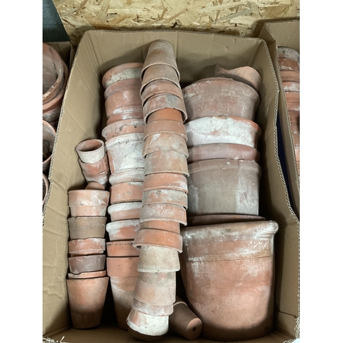 203 - 3 BOXES OF VINTAGE TERRACOTTA POTS