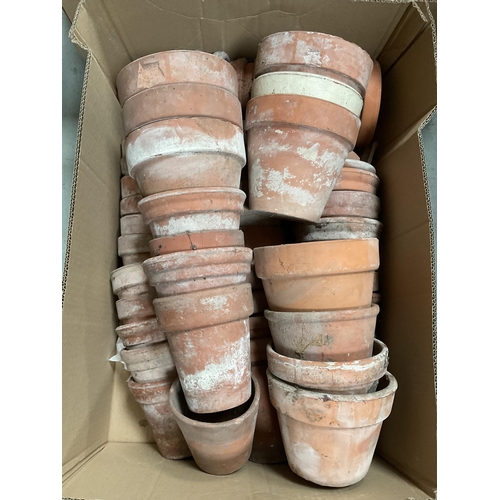 204 - 3 BOXES OF VINTAGE TERRACOTTA POTS