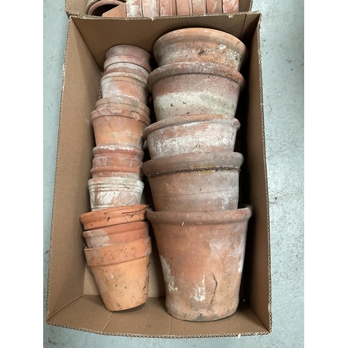 205 - 3 BOXES OF VINTAGE TERRACOTTA POTS