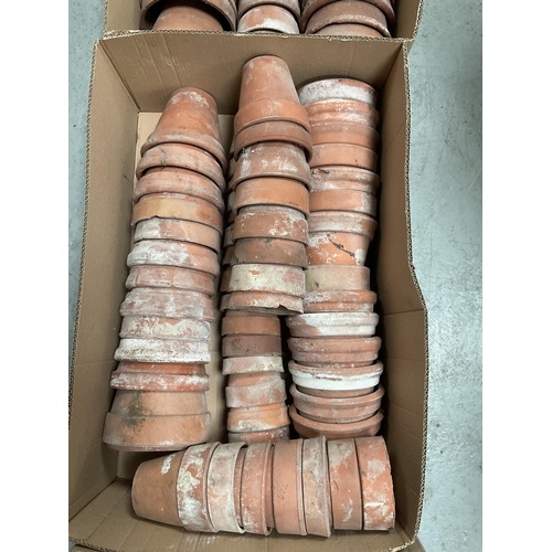 205 - 3 BOXES OF VINTAGE TERRACOTTA POTS