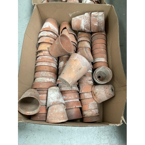 206 - 3 BOXES OF VINTAGE TERRACOTTA POTS