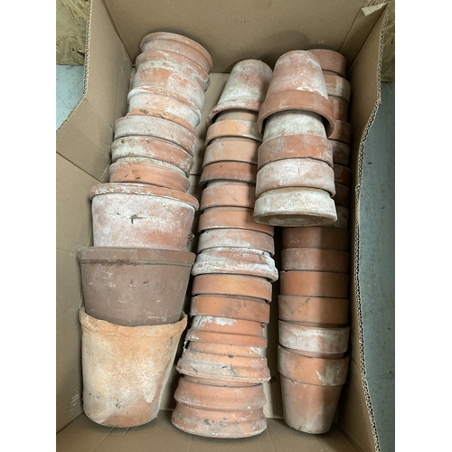 206 - 3 BOXES OF VINTAGE TERRACOTTA POTS