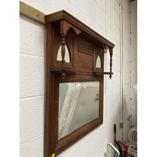 215 - EDWARDIAN MAHOGANY OVERMANTLE MIRROR - W32