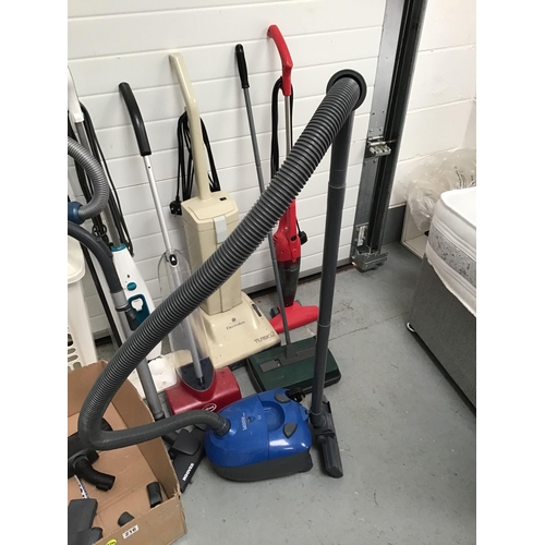 216 - 2 CYLINDER HOOVERS, UPRIGHT HOOVER, FLOOR CLEANER ETC