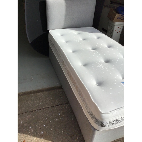 217 - ORTHOPEADIC SINGLE DIVAN BED C/W MATCHING HEADBOARD