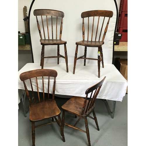 227 - 4 MATCHING VICTORIAN FARMHOUSE CHAIRS