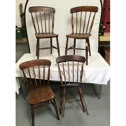 227 - 4 MATCHING VICTORIAN FARMHOUSE CHAIRS