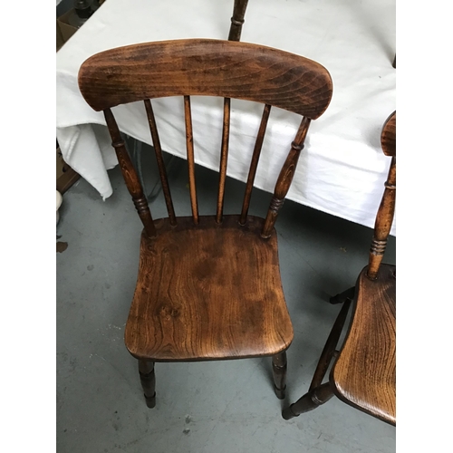 227 - 4 MATCHING VICTORIAN FARMHOUSE CHAIRS