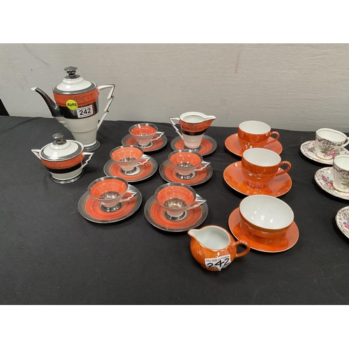 242 - ART DECO CHINA TEA SERVICE AND OTHER TEA WARE