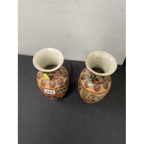 243 - PAIR OF CHINESE DECORATED REPRODUCTION VASES - H10