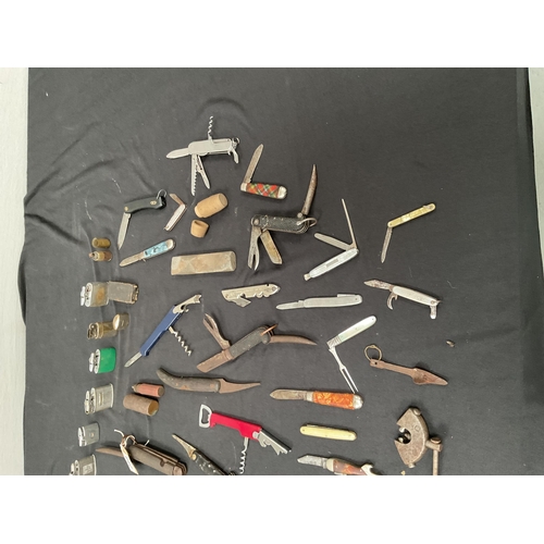 248 - LARGE COLLECTION OF EARLY PENKNIVES, LIGHTERS ETC