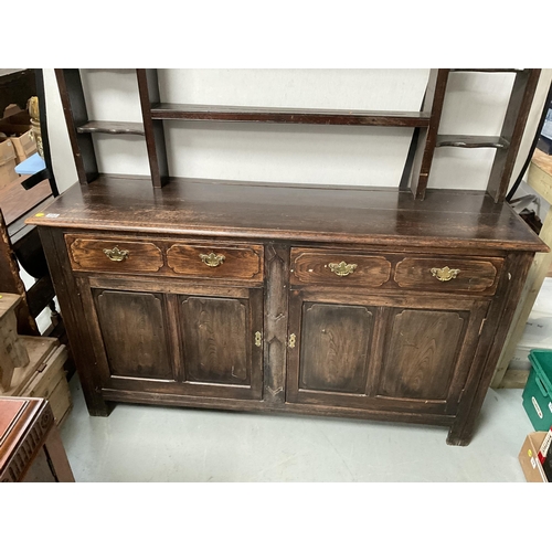 252 - DARK OAK DRESSER BASE C/W OPEN BACK - H79